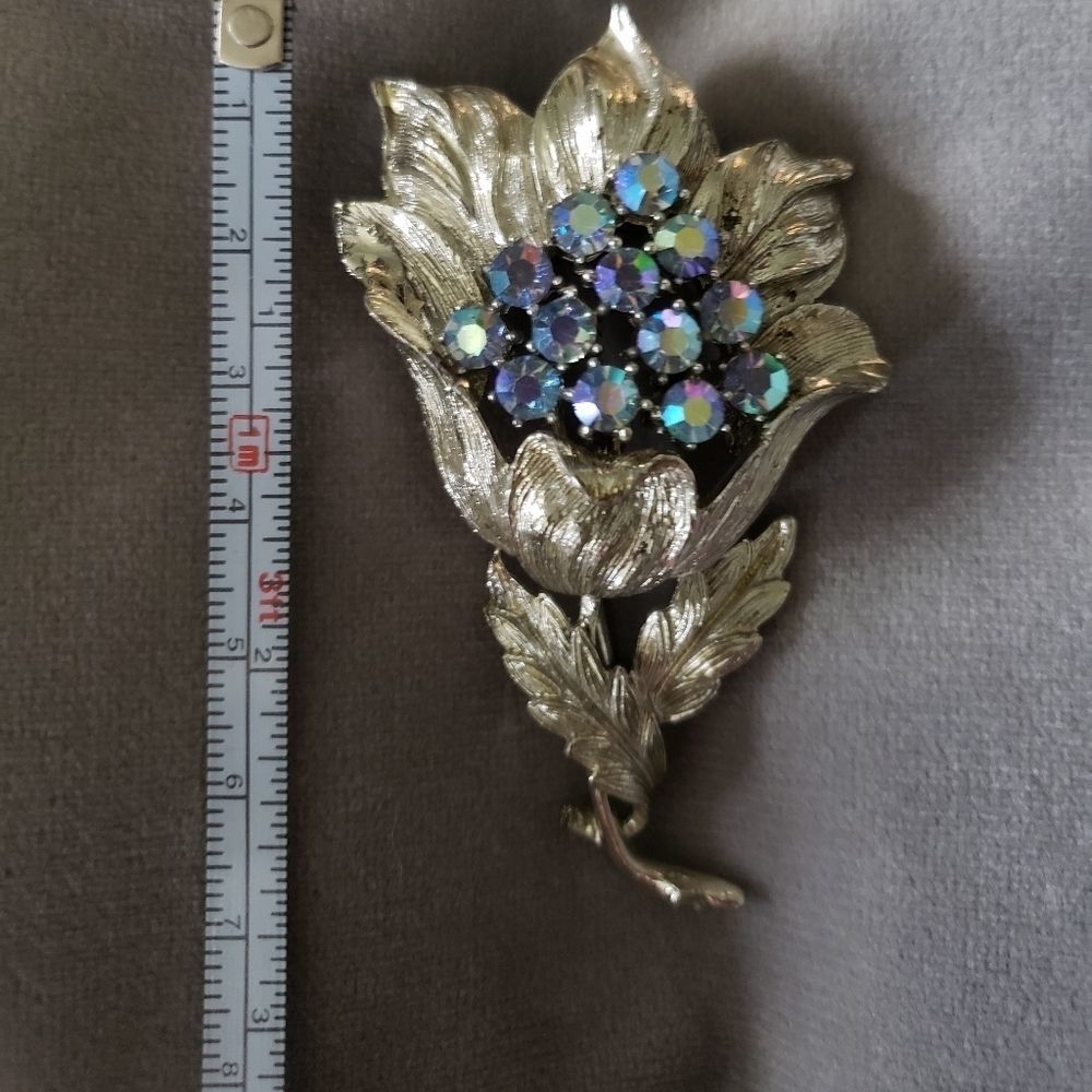 Vintage Coro Brooch Pin Aurora Borealis BEAUTIFUL! - Picture 4 of 5